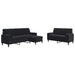 Set de canapele cu perne/rulouri, 3 piese, negru, catifea - WALTI WALTI