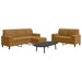 Set de canapele cu perne/rulouri, 3 piese, maro, catifea - WALTI WALTI
