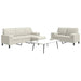 Set de canapele cu perne/rulouri, 3 piese, crem, catifea - WALTI WALTI