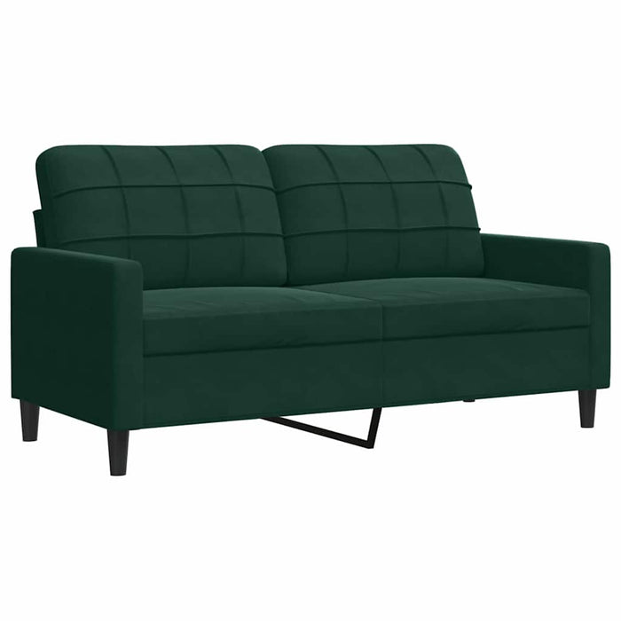 Set de canapele cu perne, 3 piese, verde închis, catifea - WALTI WALTI