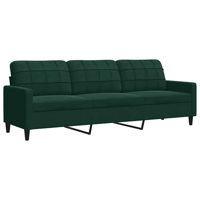 Set de canapele cu perne, 3 piese, verde închis, catifea - WALTI WALTI
