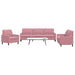 Set de canapele cu perne, 3 piese, roz, catifea - WALTI WALTI