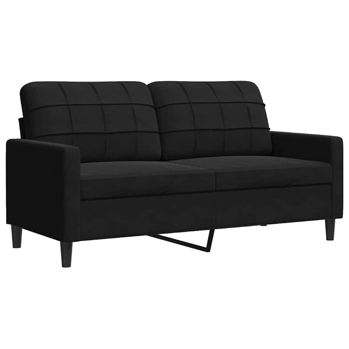 Set de canapele cu perne, 3 piese, negru, catifea - WALTI WALTI
