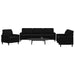 Set de canapele cu perne, 3 piese, negru, catifea - WALTI WALTI