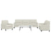 Set de canapele cu perne, 3 piese, crem, catifea - WALTI WALTI