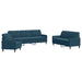 Set de canapele cu perne, 3 piese, albastru, catifea - WALTI WALTI