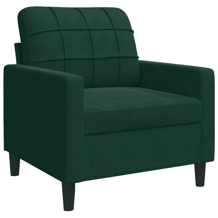 Set de canapele cu perne, 4 piese, verde închis, catifea - WALTI WALTI