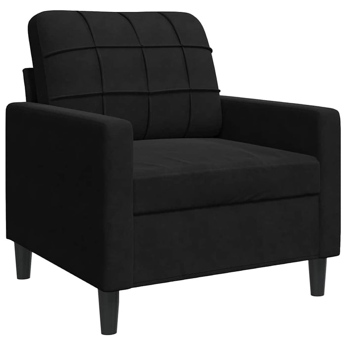 Set de canapele cu perne, 4 piese, negru, catifea - WALTI WALTI