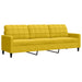 Set de canapele cu perne, 4 piese, galben, catifea - WALTI WALTI