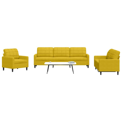 Set de canapele cu perne, 4 piese, galben, catifea - WALTI WALTI