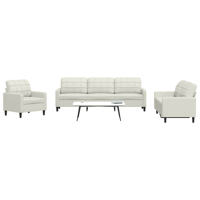 Set de canapele cu perne, 4 piese, crem, catifea - WALTI WALTI