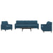 Set de canapele cu perne, 4 piese, albastru, catifea - WALTI WALTI