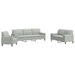 Set de canapele cu perne, 3 piese, gri deschis, catifea - WALTI WALTI