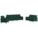 Set canapele cu perne/rulouri, 3 piese, verde închis, catifea - WALTI WALTI