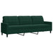 Set canapele cu perne/rulouri, 3 piese, verde închis, catifea - WALTI WALTI
