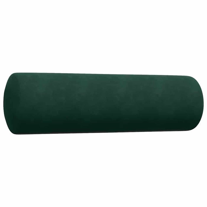 Set canapele cu perne/rulouri, 3 piese, verde închis, catifea - WALTI WALTI