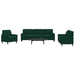 Set canapele cu perne/rulouri, 3 piese, verde închis, catifea - WALTI WALTI