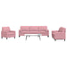 Set canapele cu perne/rulouri, 3 piese, roz, catifea - WALTI WALTI