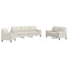 Set de canapele cu perne/rulouri, 3 piese, crem, catifea - WALTI WALTI