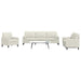 Set de canapele cu perne/rulouri, 3 piese, crem, catifea - WALTI WALTI