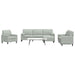 Set de canapele cu perne/rulouri, 4 piese, gri deschis, catifea - WALTI WALTI