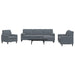 Set de canapele cu perne/rulouri, 4 piese, gri închis, catifea - WALTI WALTI