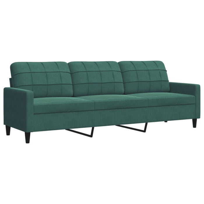 Set canapele cu perne/rulouri, 4 piese, verde închis, catifea - WALTI WALTI