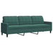 Set canapele cu perne/rulouri, 4 piese, verde închis, catifea - WALTI WALTI