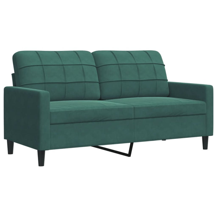 Set canapele cu perne/rulouri, 4 piese, verde închis, catifea - WALTI WALTI
