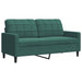 Set canapele cu perne/rulouri, 4 piese, verde închis, catifea - WALTI WALTI