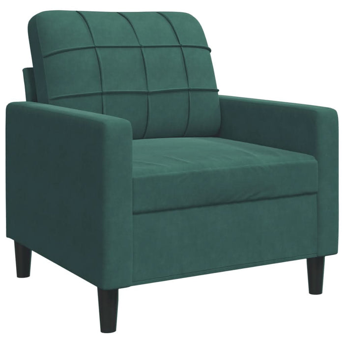 Set canapele cu perne/rulouri, 4 piese, verde închis, catifea - WALTI WALTI