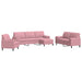 Set canapele cu perne/rulouri, 4 piese, roz, catifea - WALTI WALTI