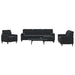 Set de canapele cu perne/rulouri, 4 piese, negru, catifea - WALTI WALTI