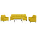 Set de canapele cu perne/rulouri, 4 piese, galben, catifea - WALTI WALTI