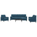 Set de canapele cu perne/rulouri, 4 piese, albastru, catifea - WALTI WALTI