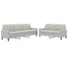 Set de canapele cu perne, 2 piese, gri deschis, catifea - WALTI WALTI