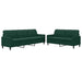 Set de canapele cu perne, 2 piese, verde închis, catifea - WALTI WALTI
