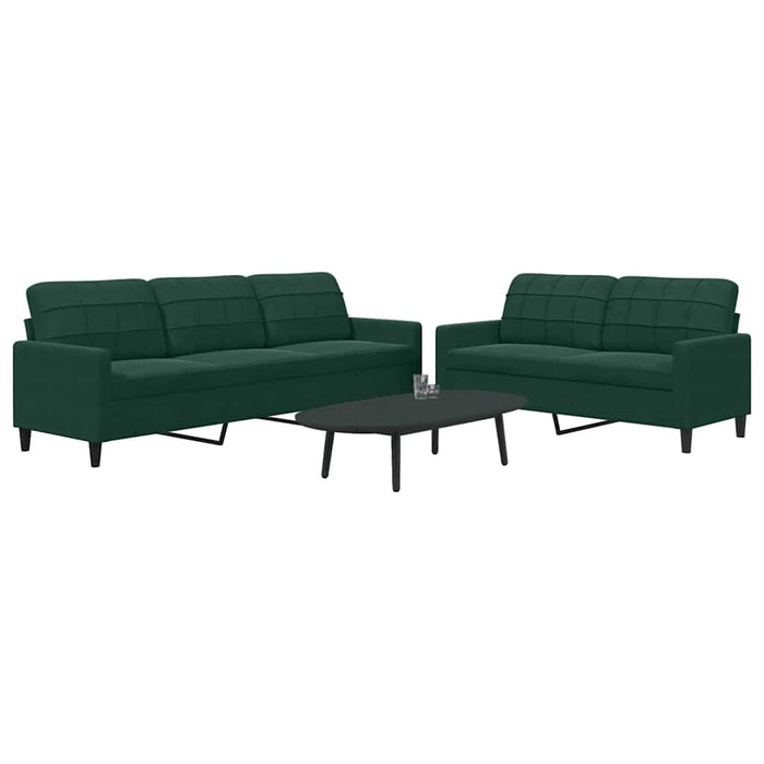 Set de canapele cu perne, 2 piese, verde închis, catifea - WALTI WALTI