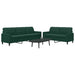 Set de canapele cu perne, 2 piese, verde închis, catifea - WALTI WALTI