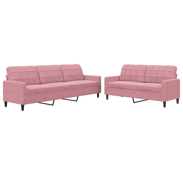 Set de canapele cu perne, 2 piese, roz, catifea - WALTI WALTI