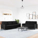 Set de canapele cu perne, 2 piese, negru, catifea - WALTI WALTI