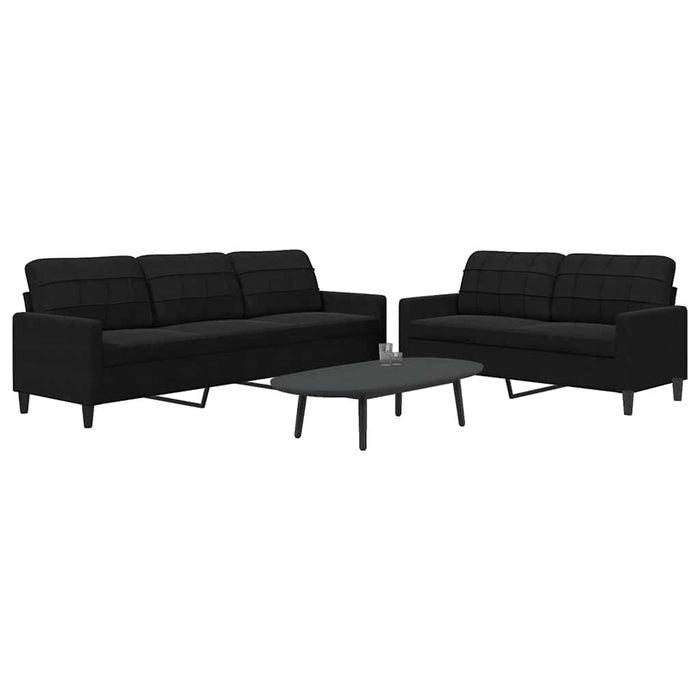 Set de canapele cu perne, 2 piese, negru, catifea - WALTI WALTI