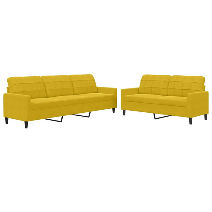 Set de canapele cu perne, 2 piese, galben, catifea - WALTI WALTI