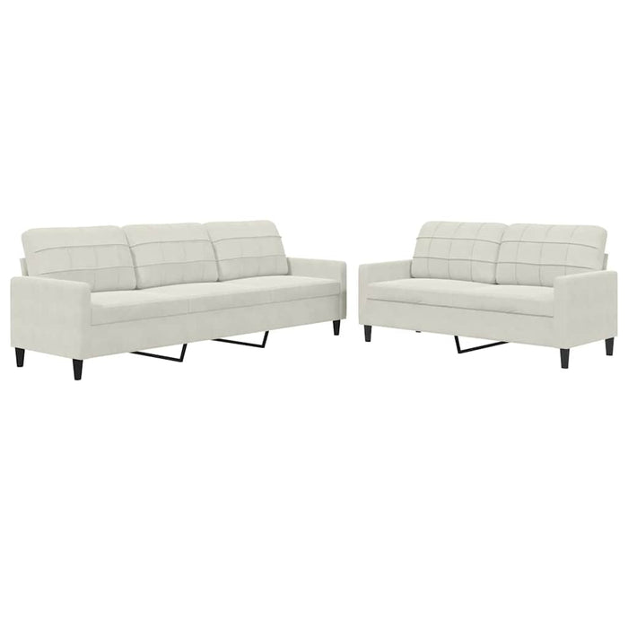 Set de canapele cu perne, 2 piese, crem, catifea - WALTI WALTI