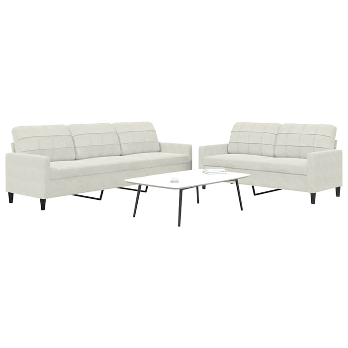 Set de canapele cu perne, 2 piese, crem, catifea - WALTI WALTI