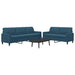 Set de canapele cu perne, 2 piese, albastru, catifea - WALTI WALTI