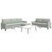 Set de canapele cu perne, 3 piese, gri deschis, catifea - WALTI WALTI