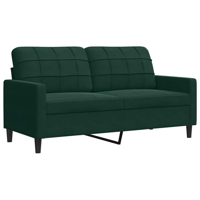 Set de canapele cu perne, 3 piese, verde închis, catifea - WALTI WALTI