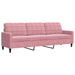 Set de canapele cu perne, 3 piese, roz, catifea - WALTI WALTI