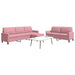 Set de canapele cu perne, 3 piese, roz, catifea - WALTI WALTI